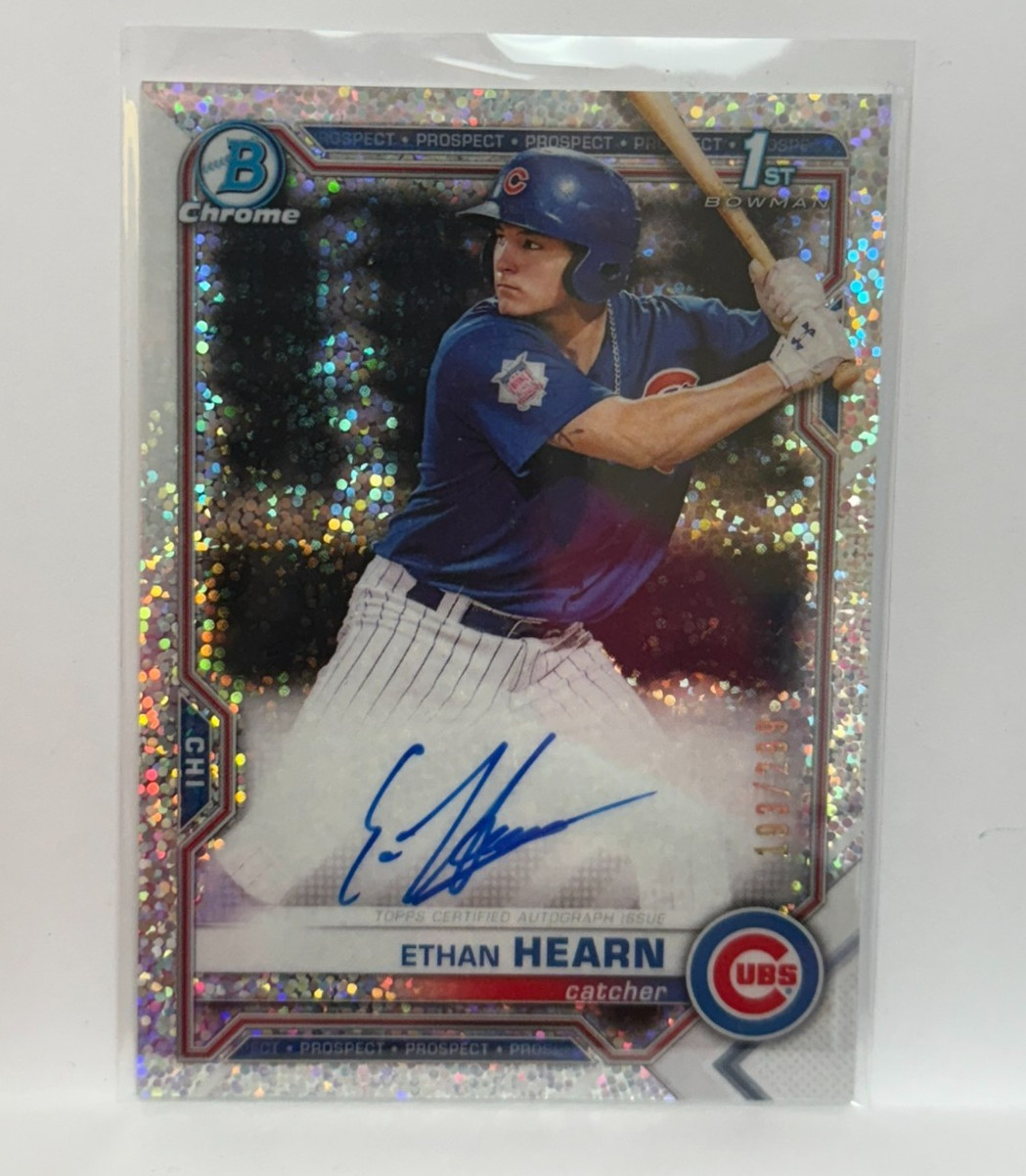 Ethan Hearn 2021 1st Bowman Chrome Prospect Auto Speckle Refractor #/299 Rookie