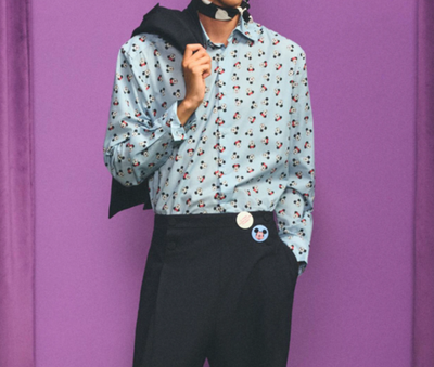 ZARAザラ 2025AWポプリンシャツ パッド入りネック HARRY LAMBERT FOR ZARA X DISNEYシャツ ブラウス未使用品【M-L】【LSHA80389】 Zara x Harry Lambert x Disney Minnie + Mickey Shirt Blue Size S