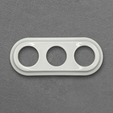 Triple White Porcelain Frame Plate Flush Mount Retro 3-Gang Ceramic Cover Panel