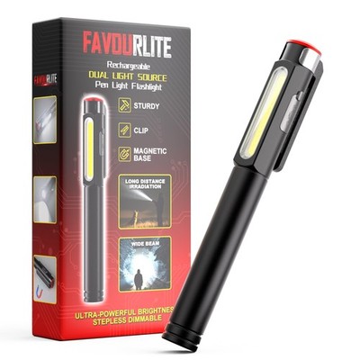Recgargeable Pen Light, 800 Lumens LED Flashlights 6 Modes 5.39in, Black 