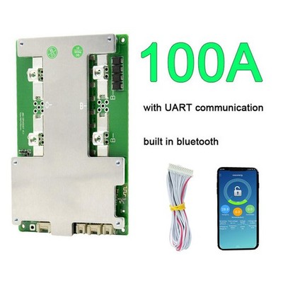 JBD Smart BMS 4S 12V 100A LiFePo4 Battery Board Common Port with Balance + Cable