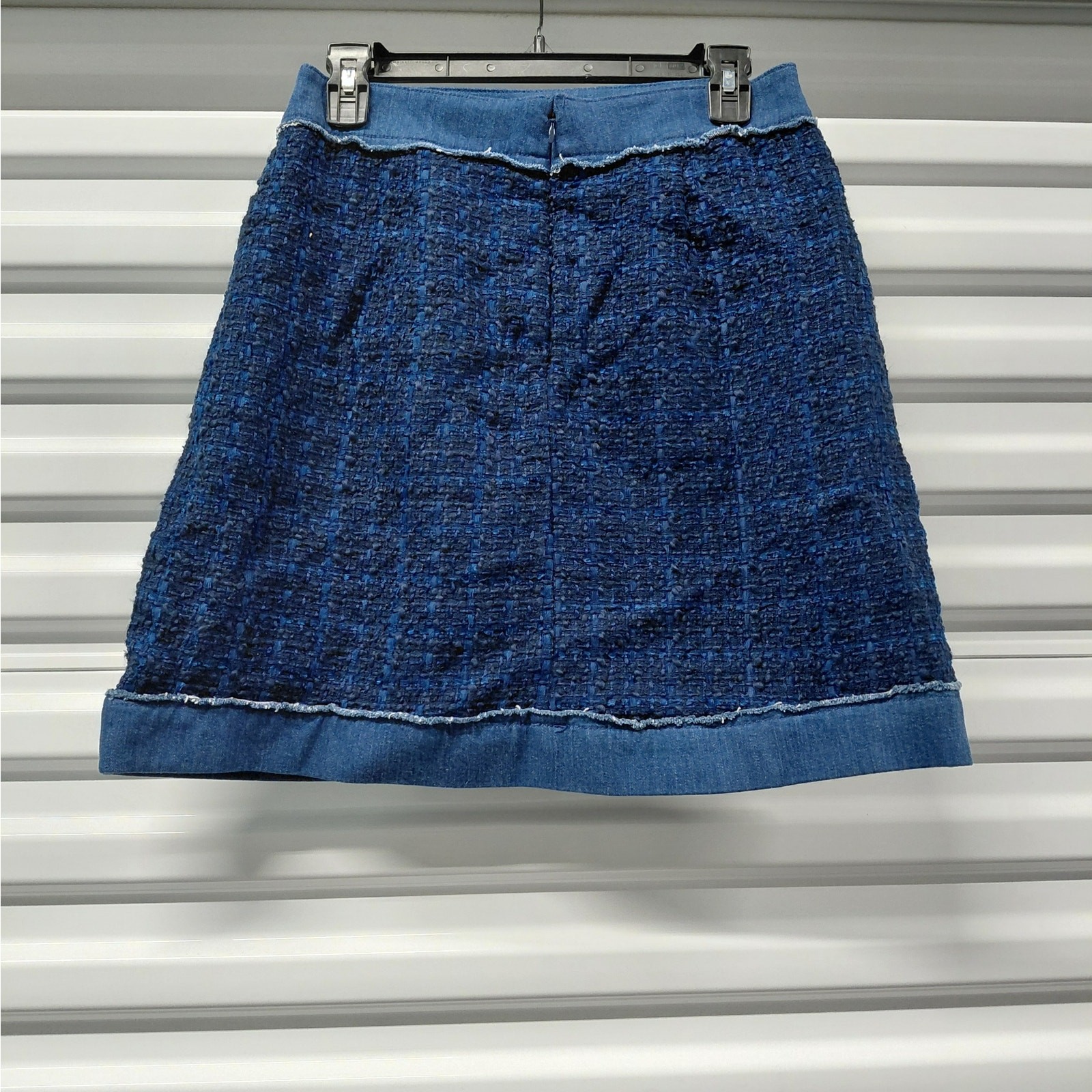 Kate Spade Womens Skirt Size 6 Blue Tweed Preppy Chic Parisian Quiet Luxury  thumbnail 3