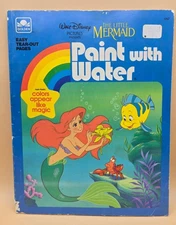 Vintage1989 Golden THE LITTLE MERMAID Paint with Water Activity Book INCOMPLETE