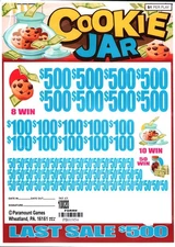 Pull Tab Tickets - Jar Tickets - Game - Cookie Jar 10,020 ct