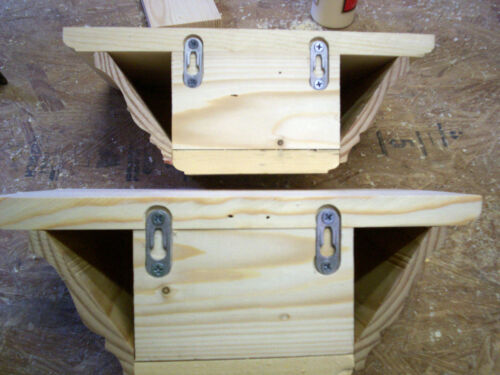 TWO 14 x 10 x 4.3/4 FLOATING WALL SCONCE / SHELF, MANTLE, DISPLAY, CORBELS - Picture 2 of 9
