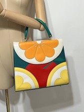 Vtg Moschino 90s Multicolor Leather Fruit Bag