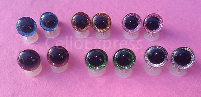 3D EYES with PLASTIC BACKS Teddy Bear Soft Toy Doll Animal - Glitter Eyes