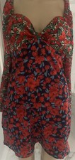 ❤️Nasty  Gal  Cute Red Floral Sweetheart Neck Mini Dress Size 12
