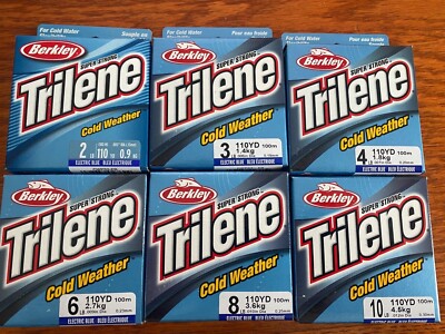 berkley electric blue fishing line Berkley Trilene Cold Weather Ice Fishing Line 110YD Electric Blue CHOOSE  WEIGHT