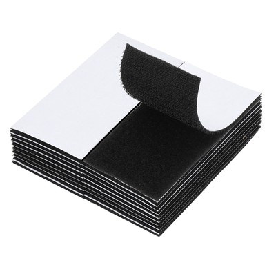 30 Pack Hook and Loop Strips Rectangle Tape Double Sided 2'' x 4'', Black