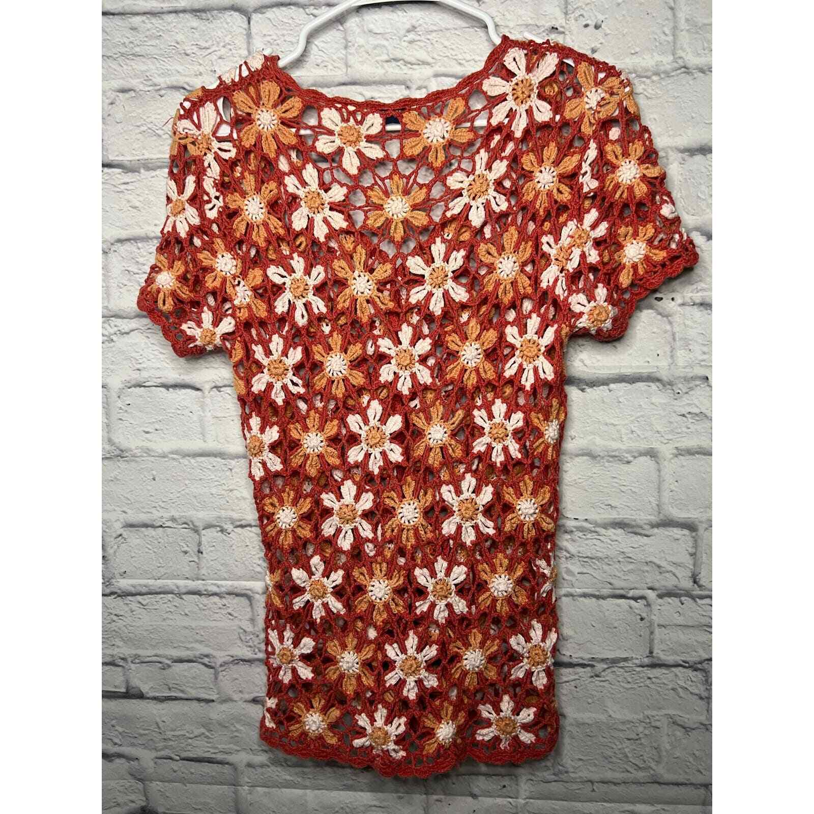 White Stag 90s vintage floral crochet top size M. - image 6