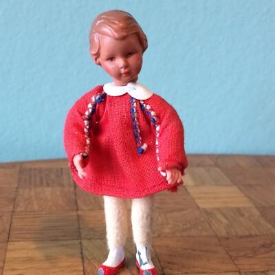 Mädchen Puppe Metallschuhe Caco 60er Puppe Puppenhaus 1:12  Puppenstube  doll