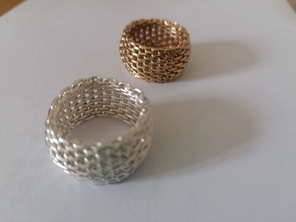 2 Ringe flexibel elastisch gold und silber