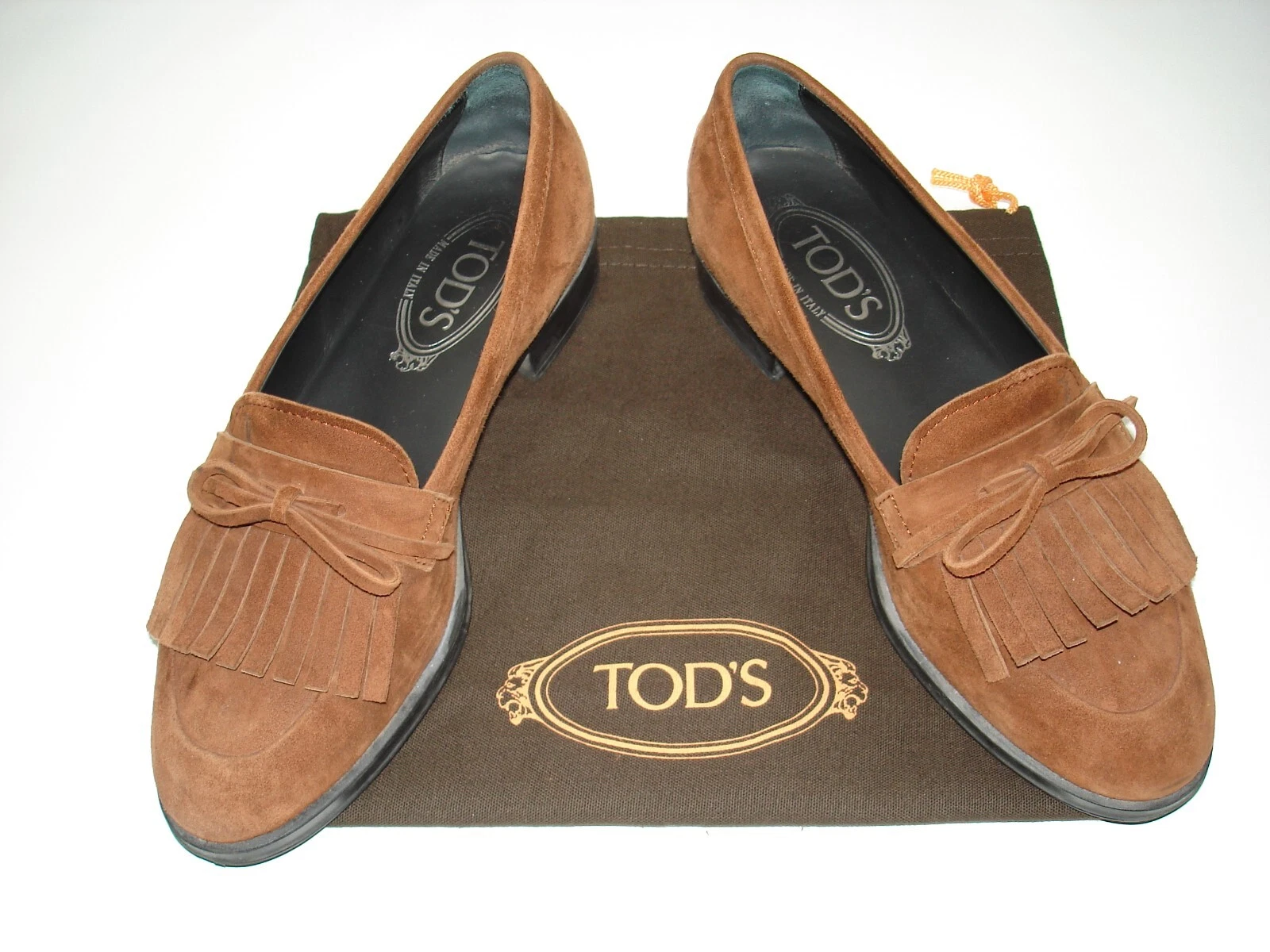 TOD’S Mocassino mocassino TOD`S taglia 35 5 donna frange fiocco marrone come nuovo KP 515 euro