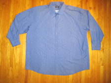 Shaquille O'Neal XLG Fit Cool Stretch Dress Blue Check Shirt 3XL 19-34/35 New