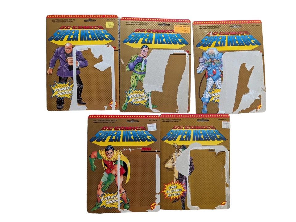 Lote de 27 reverso de tarjeta de juguete Toybiz con tarjetero de superhéroes de Marvel y DC Comics de colección Foto 2 de 4