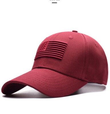 Men's Baseball Cap Maroon Color Fashion Snapback USA Flag