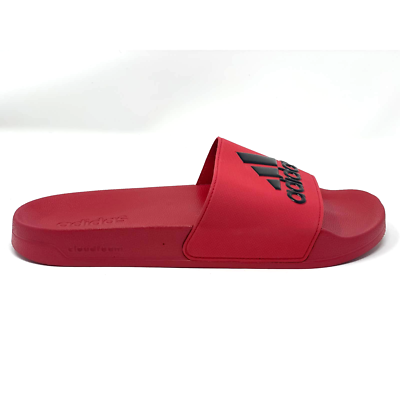 *Rare* Adidas Adilette Shower Slides Mens 13 Sports Sandals Slippers EE7039 Red ADIDAS ADILETTE SHOWER SLIDES SANDALS MENS US 13 RED WHITE  main image 4