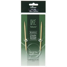 Clover Knitting Pins: Circular: Fixed: Takumi Bamboo: 40cm x 3.75mm 3
