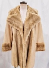 Vintage Lilli Ann London Faux Fur And Leather Coat