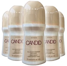 Avon CANDID 24Hour Roll On Anti Perspirant Original Scent Deodorant 2.6oz 5-Pack