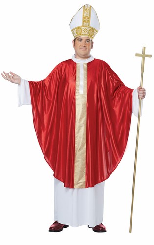 Da Uomo Taglie Forti Costume Da Papa Vescovo ROBE e Cappello Halloween  RELIGIOSO Costume | eBay