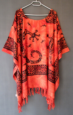 Tunika Bluse große Größen L XL XXL XXXL 44 46 48 50 ORANGE -GS226