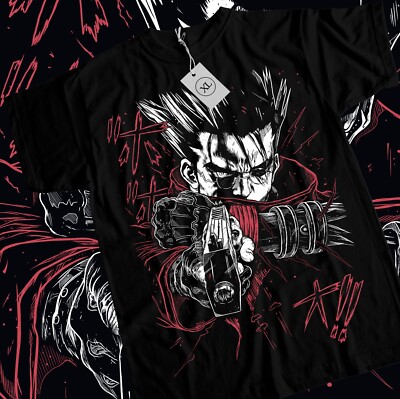 Trigun T-shirt Vash The Stampede Moon Funny COMEDY Anime Manga
