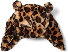 KIDS SIZE 2-4 YEARS UGG Faux Fur Trapper Hat w/ Ears Natural Spotty Animal Print