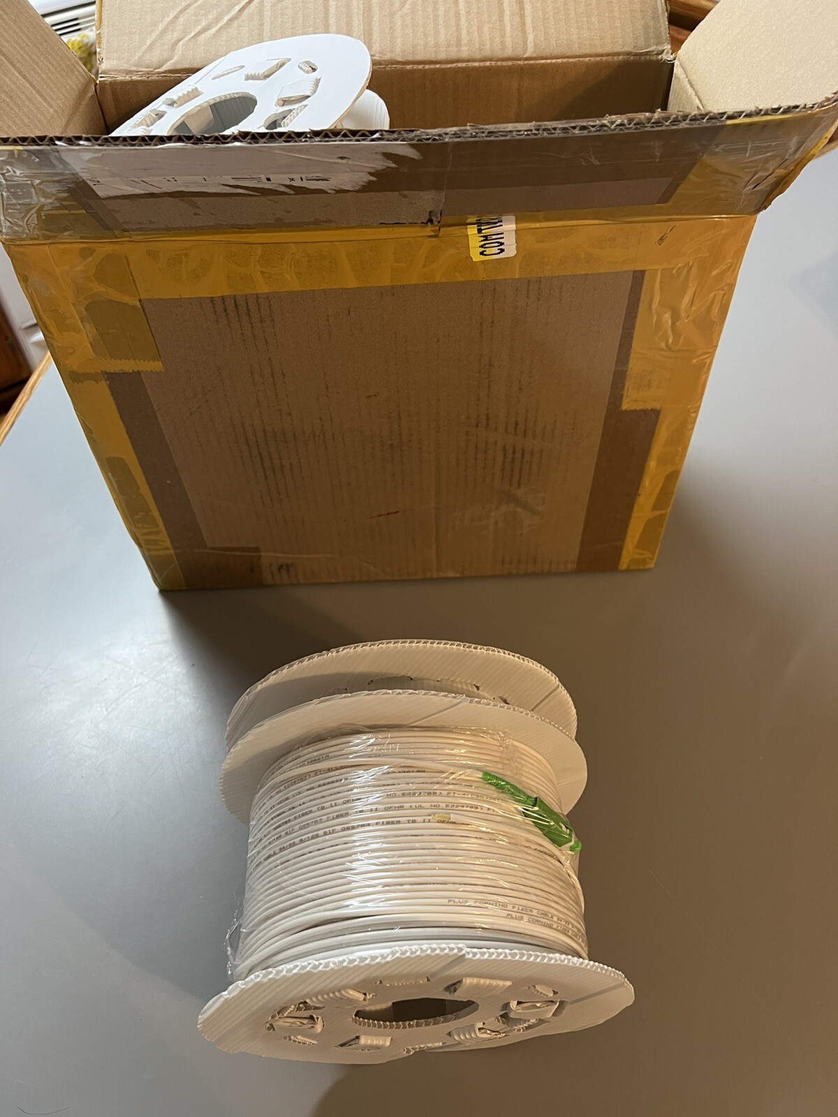 Box Of 4 SCA/B SM 1F White Drop Corning Fiber Optic Cable 3MM Paper ...