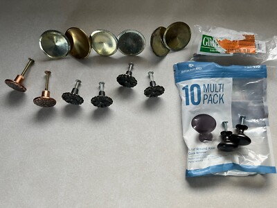 Brainerd 1-1/4-Inch Bronze Round Cabinet Knob x2 & Other hardware Gliderite Silv