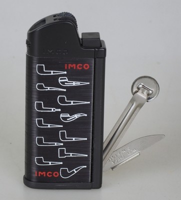 IMCO Pfeifenfeuerzeug Chic 4 Pipe Flint Pfeifenbesteck schwarz Logo 