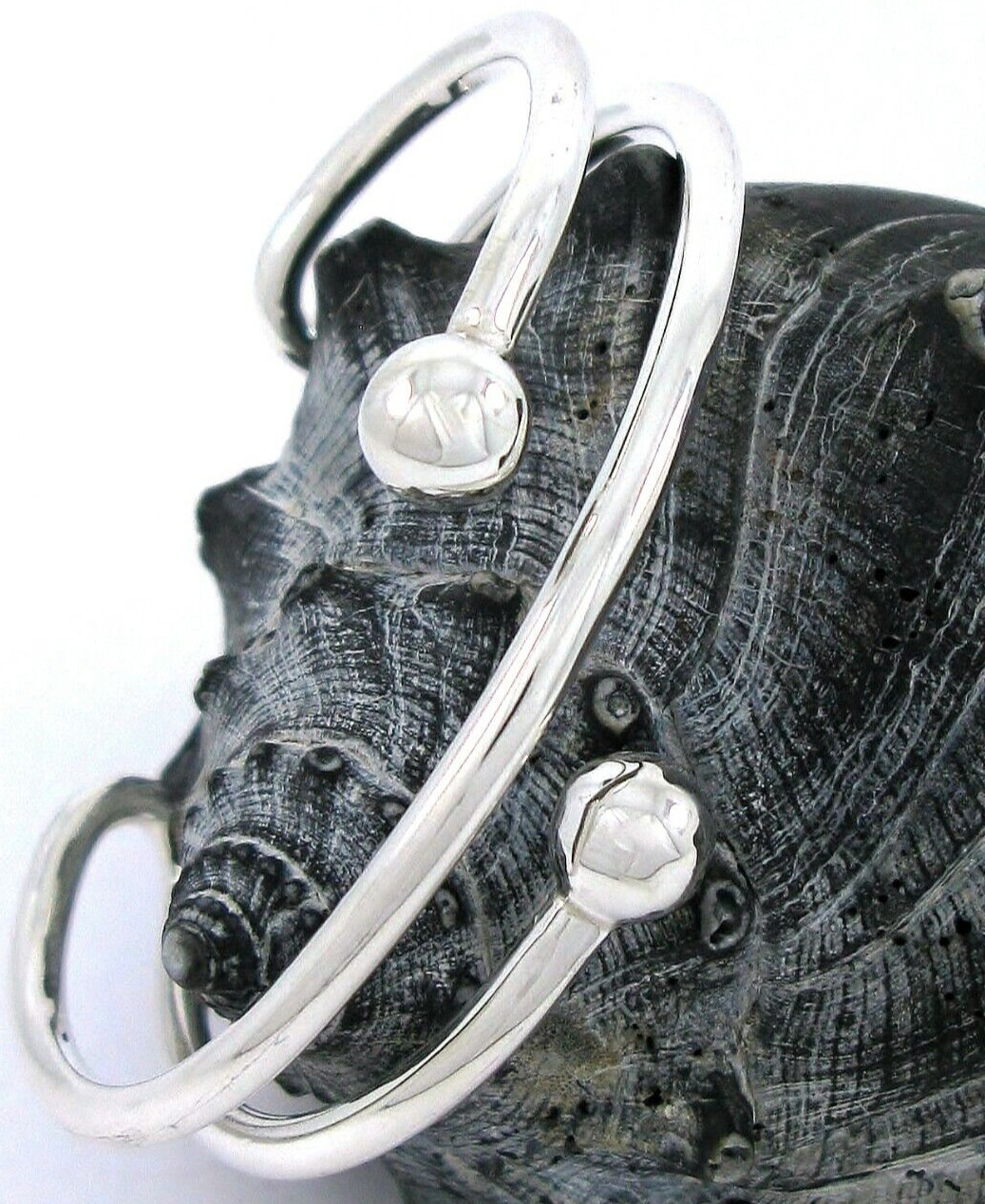 Solid Sterling Silver 925 Spiral Cuff Bracelet 27… - image 1