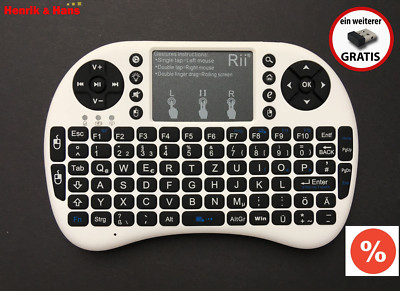 Rii i8+ Funk Kabellos Mini Tastatur Touchpad Wireless Keyboard Backlit Deutsch
