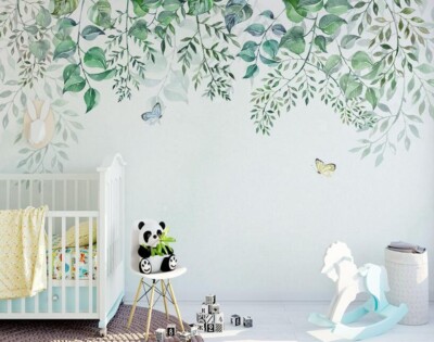 3D Leaf Butterfly ZHUA17605 Wallpaper Wall Murals Removable Self-adhesive Ann