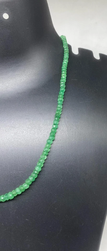 AAA + Echte Smaragd Glatt Rondell Edelstein Perlen Frauen Erfolg Halsketten 2... - Bild 4 von 4