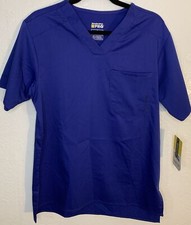New Wonder Wink Men s V-Neck Scrub Top 1 Pocket Royal Blue Size XS