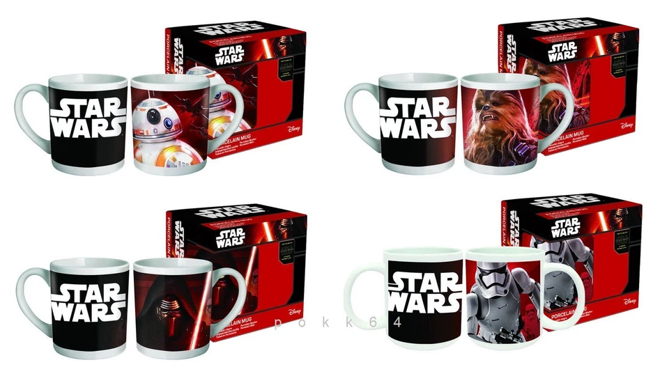 Star Wars lot 1 à 4 MUG 330 ml grande tasse BB-8 Chewbacca Kylo Ren Stormtrooper - Photo 1/1