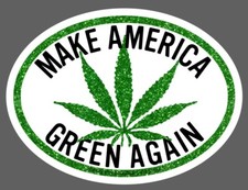 MAGA   Making America Green Again  4  X3  Metallic Inks on Vinyl Stickers 