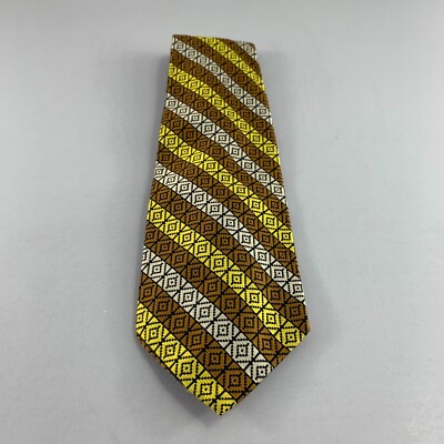 Tie Rack Men's Vintage 70's Retro Tie Yellow / Gold 4 1/2'' x 58 ''