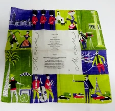 Vintage Advertising SwissAir Airlines Menu Hankie Handkerchief