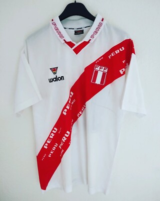 Maillot De Foot Vintage équipe Du Pérou Domicile 1999, Walon, Blanc, Taille Homme