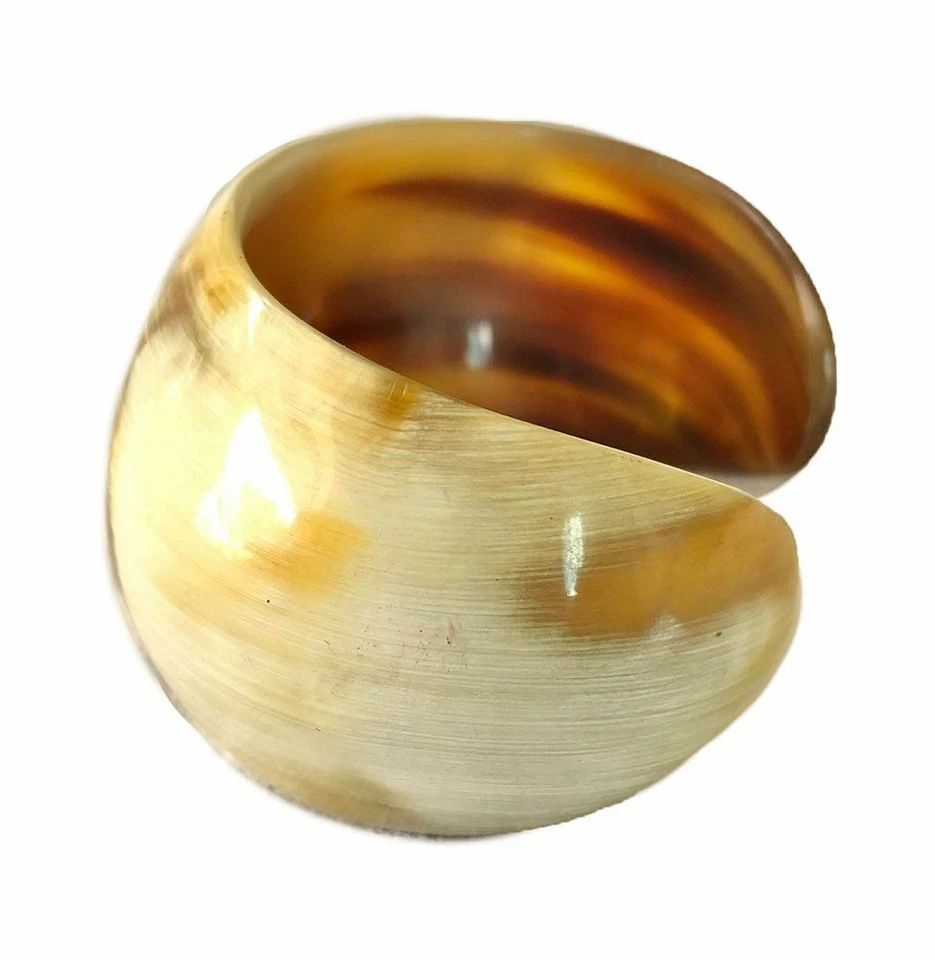 Brazalete de cuerno de vaca con textura nuevo artesanal hecho a mano Foto 3 de 4