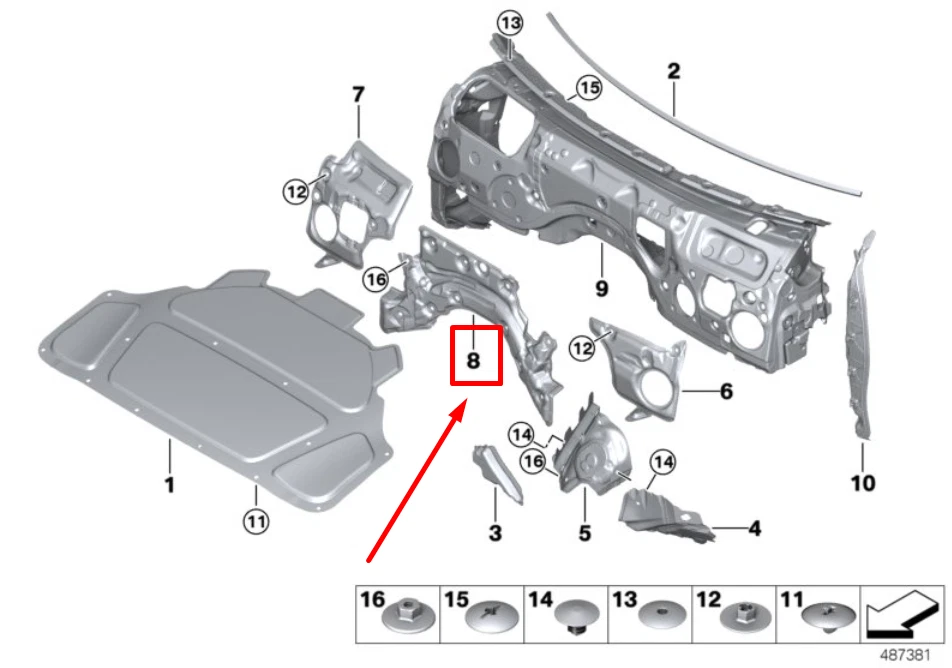NEW BMW 3 G20 DASH PANEL ENGINE ROOM SOUND INSULAT. 7434842 