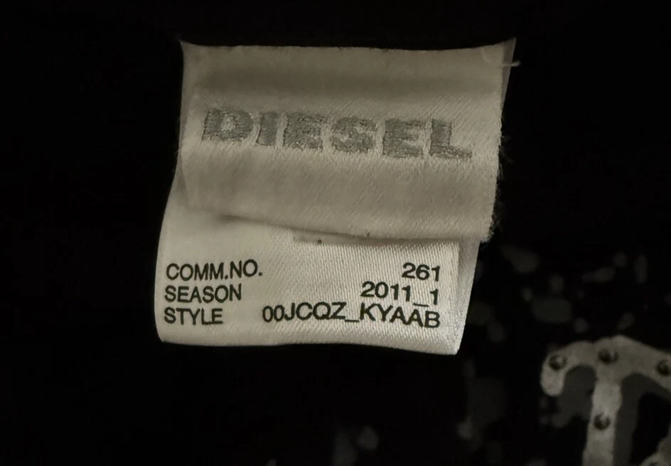 Polo negro Rick And Roll DIESEL para niños talla mediana 100 % algodón Foto 3 de 4