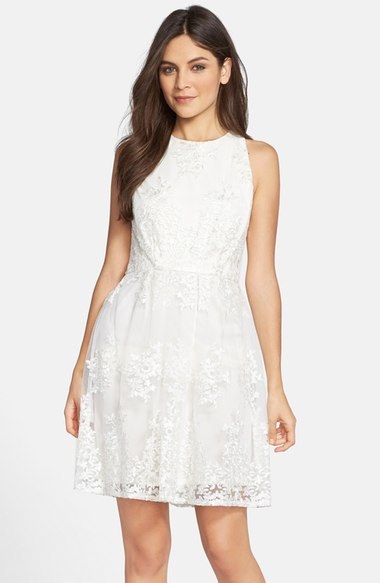 embroidered mesh fit and flare dress Embellished Long Flare Sleeve Mesh A Line Short Dress Embellished Mesh –  The Dress Outlet