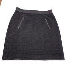 NWT Ann Taylor Sz 6 Black Waffle Knit Pencil Skirt Lined Office Academia