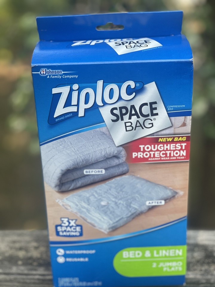 Ziploc Space Bag 4 Piece Bed & Linen Set 2x Extra Large Flats + 2x Jumbo Flats eBay