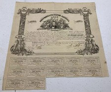 Type 48, Ball 57, 1862 $100 Confederate States of America Loan with 12 coupons