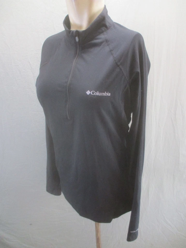 Columbia Size M Womens Black 1/2 Zip Logo Long Sleeve Base Layer Pull Over 656 - Изображение 3 из 4